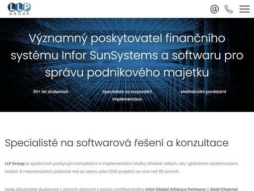 llp group je specialista na softwarová řešení a konzultace se zaměřením zejména na erp řešení sunsystems a hxgn eam systém.