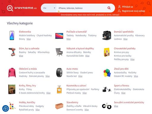 srovnáme.cz je srovnávač, který hlídá ceny, dostupnost a skrze recenze i kvalitu produktů v desítkách tisíc e-shopů.