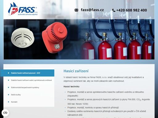stabilní plynové hasící zařízení ghz - český výrobce a dodavatel - fass, s.r.o.