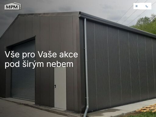 zabýváme se především pronájem a stavbou párty stanů, stánků, cateringových stanů a montovaných hal pro zastřešení jakékoliv firemní akce.