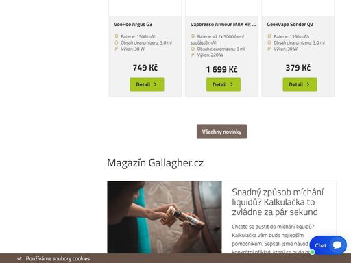 spolehlivé a zdravotně nezávadné elektronické cigarety gallagher a kvalitní liquidy značek dekang a liqua.