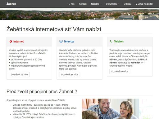 připojení k internetu v žebětíně