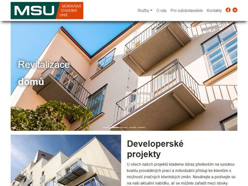 společnost moravská stavební unie – msu s.r.o. byla založena v roce 1993 a od té doby podniká v oboru pozemního stavitelství na území české republiky, rakouska a německa. - msu
