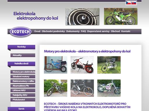 elektrokola a elektropohony kol - postavte si svoje elektrokolo pomocí naší sady ecotech.přestavba kola na elektrokolo pomocí naší sady ecotech je cenově výhodnou možností. elektrokola se začala používat hlavně v městském provozu. elektrokola jsou zajímavým dopravním prostředkem nejen například v centrech měst