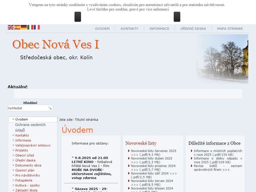oficiální stránky středočeské obce nová ves i