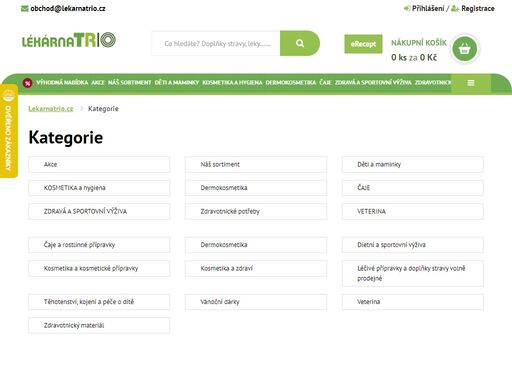 v naší internetové lékárně nabízíme volně prodejné přípravky z kategorie vitamínů, potravinových doplňků, kosmetiky a přípravky pro péči o vaše zuby. součástí sortimentu je také kojenecká výživa a různé produkty pro matky s dětmi, přírodní léčiva