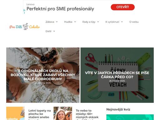 web proděticokoliv.cz vám přináší řadu rad, tipů a zábavy pro každý den. zaměřujeme se na děti od narození do konce základní školy.