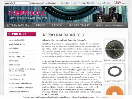 e-shop náhradní díly repro šenov, oprava reproduktorů svépomocně