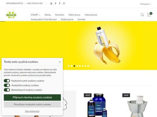 dingvet - produkty zaměřený především na dermatologii a kosmetologii zvířat, veterinární a zdravotní pomůcky, příslušenství pro péči o srst.