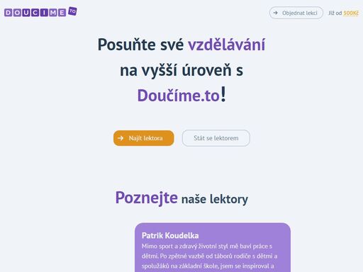 profesionální doučování osvědčenými metodami s moderními technologiemi. naši zkušení lektoři se individuálně věnují každému, ať už prezenčně nebo online.