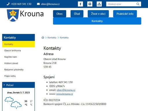 oficiální stránky obce