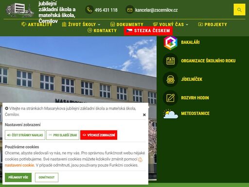 obsah stránky  - masarykova jubilejní základní škola a mateřská škola, černilov