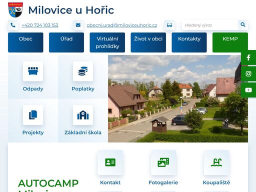 oficiální stránky obce milovice u hořic