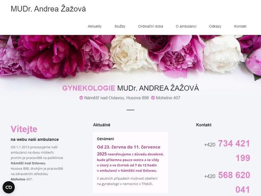 provozujeme gynekologickou ordinaci v náměšti nad oslavou a mohelnu. komplexní gynekologická ambulance, ultrazvuk, těhotenská poradna.