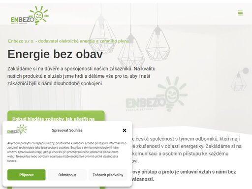 český dodavatel elektrické energie a plynu bez zahraničního kapitálu. enbezo jsou energie bez obav s dlouholetou zkušeností v oblasti energetiky.