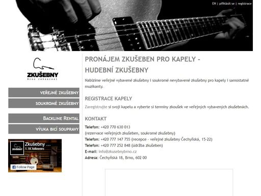 zkušebny brno - pronájem zkušeben pro kapely