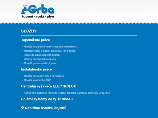 grba - topení / voda / plyn - zdeněk grbavčic.