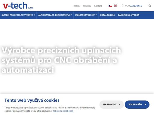 firma v-tech s.r.o. – český specialista na zakázkovou výrobu modulárních upínacích systémů zepo-v, cnc senzorů a automatizačních řešení pro cnc obrábění. inovace, které zvyšují efektivitu výroby.