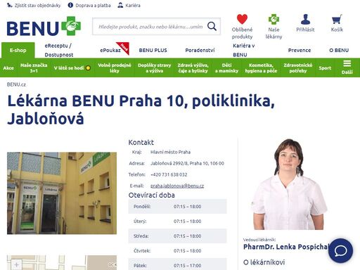 ?bezbariérový přístup a široký sortiment léků na předpis, doplňků stravy a zdravotní techniky. lékové konzultace, poradenství, měření glykémie, přednášky atd. ?