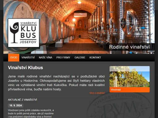 vinařství klubus, víno, rodinné vinařství vinařství klubus josefov - malé rodinné vinařství