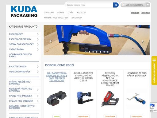 kuda packaging - páskovačky, sešívačky, sponkovačky, uzavírače krabic, šičky, spony, sponkovačky na kartony, sešívače, sešívačka na krabice, sešívačka kartonu