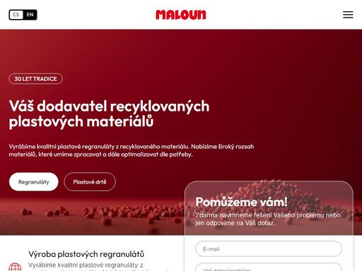 naše společnost je spolehlivým dodavatelem recyklovaných plastových materiálů. vyrábí kvalitní regranuláty a nabízí komplexní spektrum služeb.