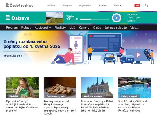zprávy, zajímavosti, příběhy, tipy na výlety a dobrá hudba. rozhlas je váš každodenní společník.
