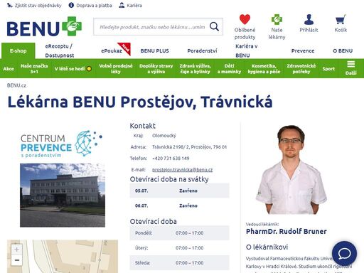 ?lékárna je bezbariérová a disponuje velkým skladem léků na předpis a velkým výběrem volně prodejných přípravků. nadstandardní výběr inkontinentních pomůcek. ?