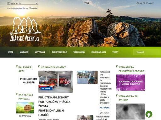 žďárské vrchy.cz - internetový magazín o turistice, přírodě, kultuře, historii a současnosti regionu žďárských vrchů. informace pro turisty, horolezce, cyklisty i místní obyvatele. tipy na výlet. žďár nad sázavou a okolí.