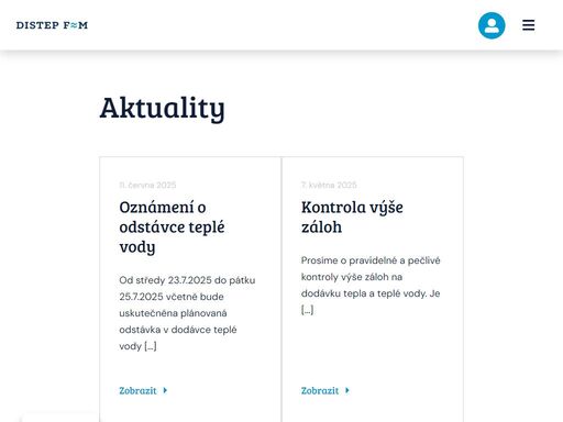 ekologické a cenově výhodné teplo pro vás     
ekologické a cenově výhodné teplo pro vás    
poruchy a odstávky  hlášení poruch
558 442 111  
zákaznický portál     
počasí ve fm  
0.0 °c
