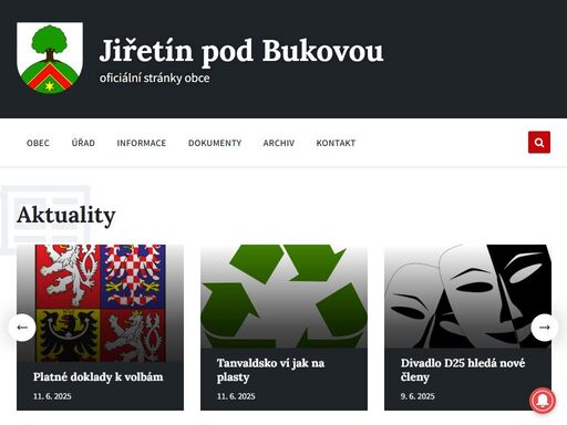 oficiální stránky obce jiřetín pod bukovou