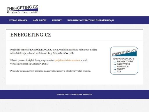 energeting. cz, s.r.o. to je energie od a do z. projektování, inženýring, realizace, audity, tzb