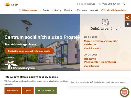 poskytujeme sedm sociálních služeb: domov pro seniory, domov se zvláštním režimem, denní stacionář, pečovatelskou a odlehčovací službu, chráněné bydlení.