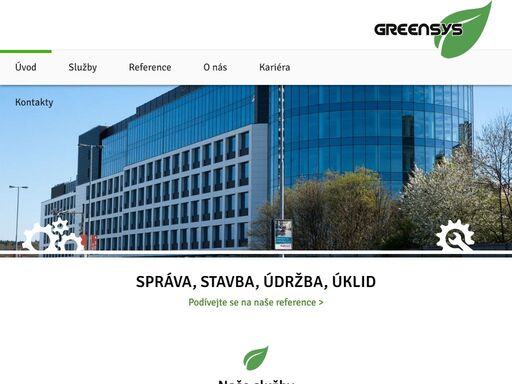 greensys s.r.o. je přední dodavatel v oblasti komplexního servisu budov, hospodářských a výrobních komplexů, administrativních center, rodinných domů, včetně jejich stavebních úprav, periodických revizí, pozáručních oprav, údržby a celkové správy