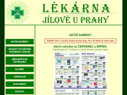 lékárna jílové. široký sortiment včetně homeopatik. odborný personál. léky proti chřipce, astmatu, analgetika, antirevmatika, antitusika, diuretika, korikoidy, sedativa a mnoho dalších