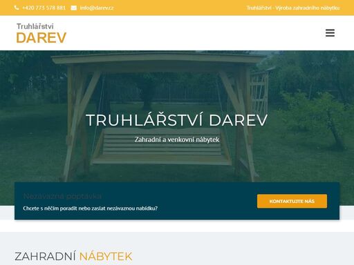 truhlářství darev dřevěný zahradní nábytek, houpačky, zahradní domky a altány, stůl, stoličky, dřevěné postele z masivu