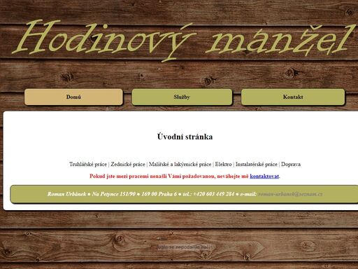 hodinový, manžel, hodinový manžel, roman, urbánek, praha, praha 6, práce, domácí práce