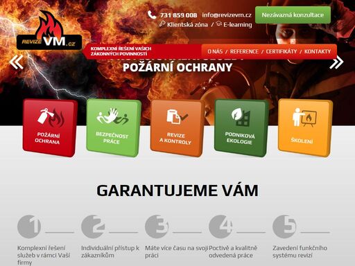 komplexní řešení vašich zákonných povinností od jedné firmy. jsme profesionálové v oblasti bezpečnosti práce, požární ochrany, revizí a podnikové ekologie. rádi pomůžeme i vám.