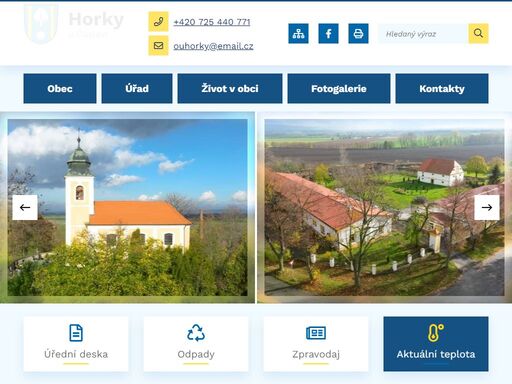oficiální stránky obce horky