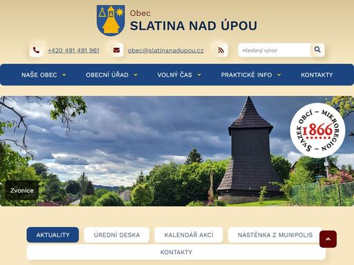 oficiální stránky obce slatina nad úpou