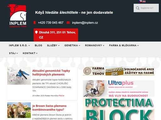 inplem se zabývá plemenářskými službami, pro chovatele skotu a koní, obchodní činností, zemědělskou prvovýrobou a dopravou zvířat.