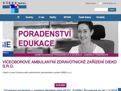 víceoborové ambulantní zdravotnické zařízení dieko s.r.o. plzeň » diabetologie, logopedie, kožní a interní lékařství, pedikúra, manikúra