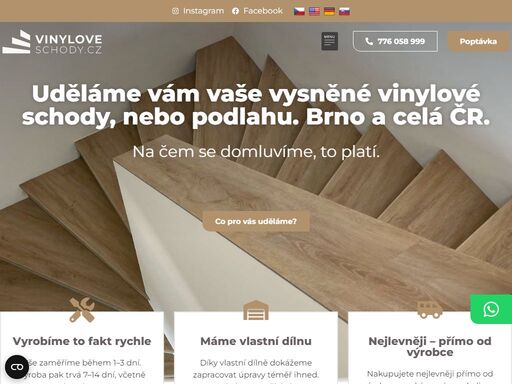uděláme vám vaše ?? vysněné vinylové schody, nebo podlahu. brno a celá čr. máme ?? vlastní dílnu, nakupujete přímo od výrobce ? zavolejte nám.