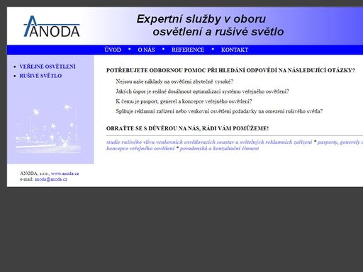 anoda, s.r.o - veřejné osvětlení, pasporty, znalecké posudky