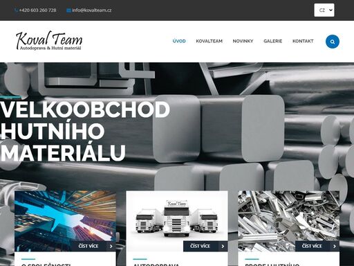 kovalteam - autodoprava & prodej hutního materiálu