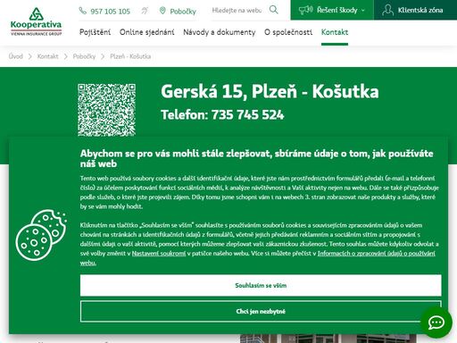 pojišťovna kooperativa - plzeň - košutka, gerská 15, tel.: 735 745 524, e-mail: tmajnek@koop.cz, tomáš majnek - odpovědný vedoucí