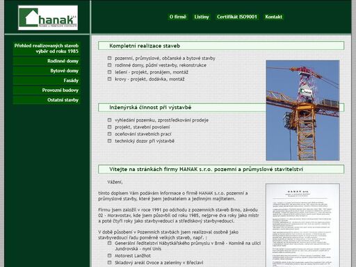hanák, pozemní a průmyslové stavebnictví, stavby, rekonstrukce bytových domů, brno