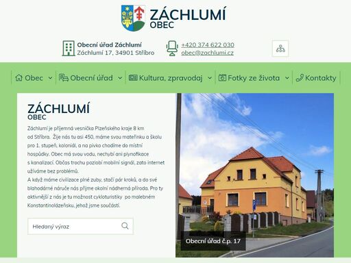 oficiální stránky obce záchlumí