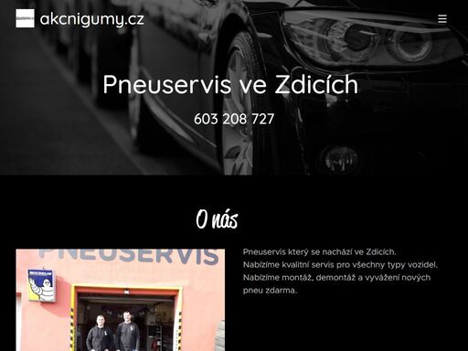 pneuservis který se nachází ve zdicích.nabízíme kvalitní servis pro všechny typy vozidel. nabízíme montáž, demontáž a vyvážení nových pneu zdarma.