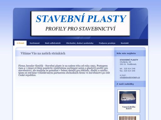 stavební plasty, stavebnictví, stavebniny